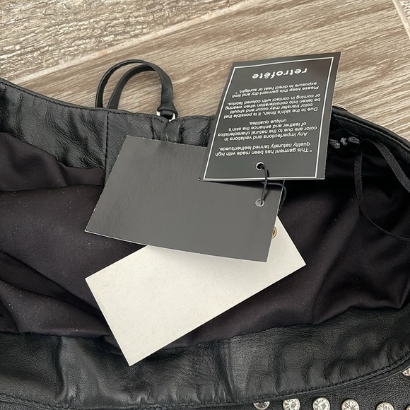 RETROFETE RHYA EMBELLISHED LEATHER DRESS NWT - Picture 6 of 7